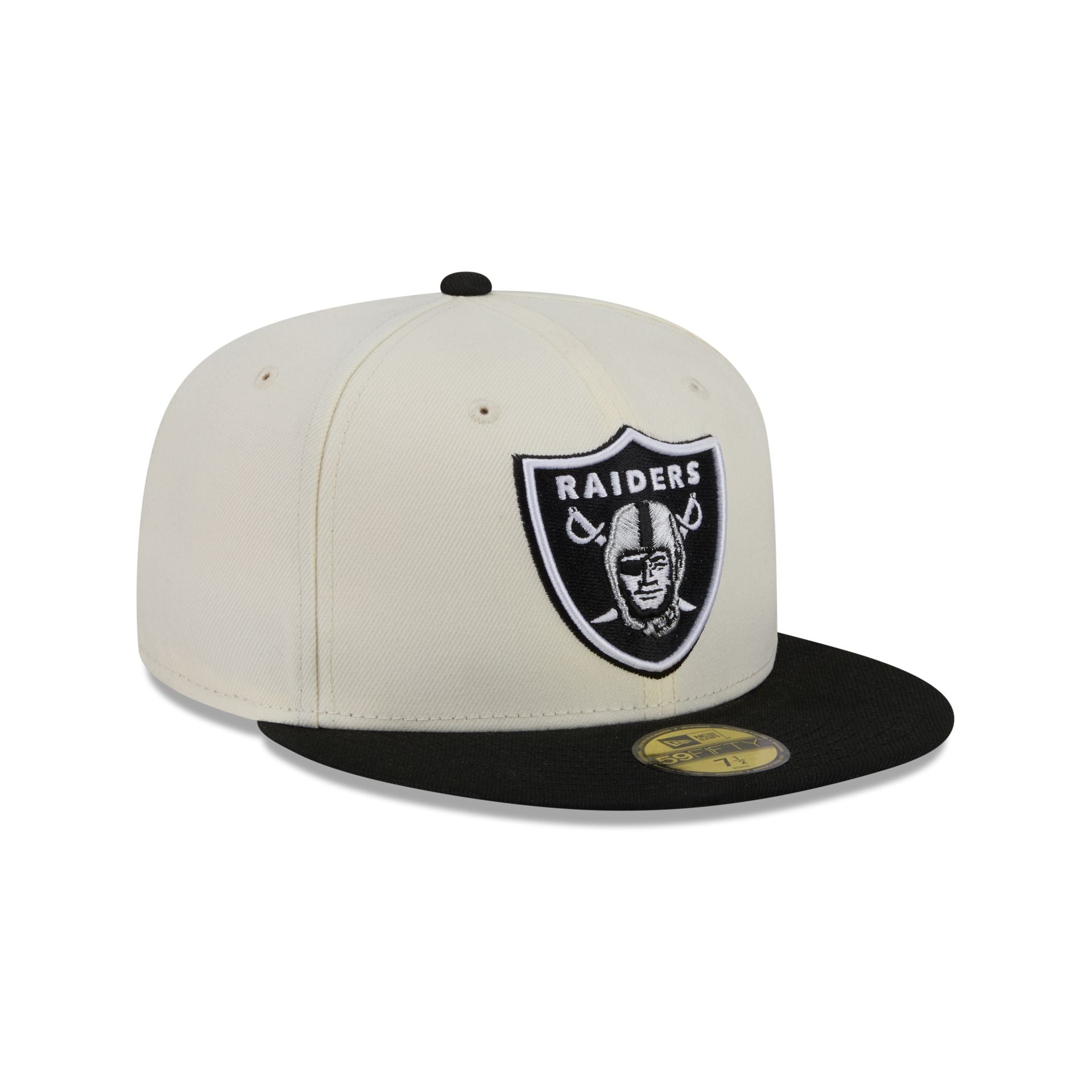 Las Vegas Raiders Chrome White Basic 59FIFTY Fitted Hat