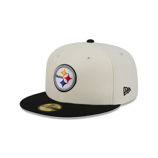 Pittsburgh Steelers Chrome White Basic 59FIFTY Fitted Hat - New Era Cap