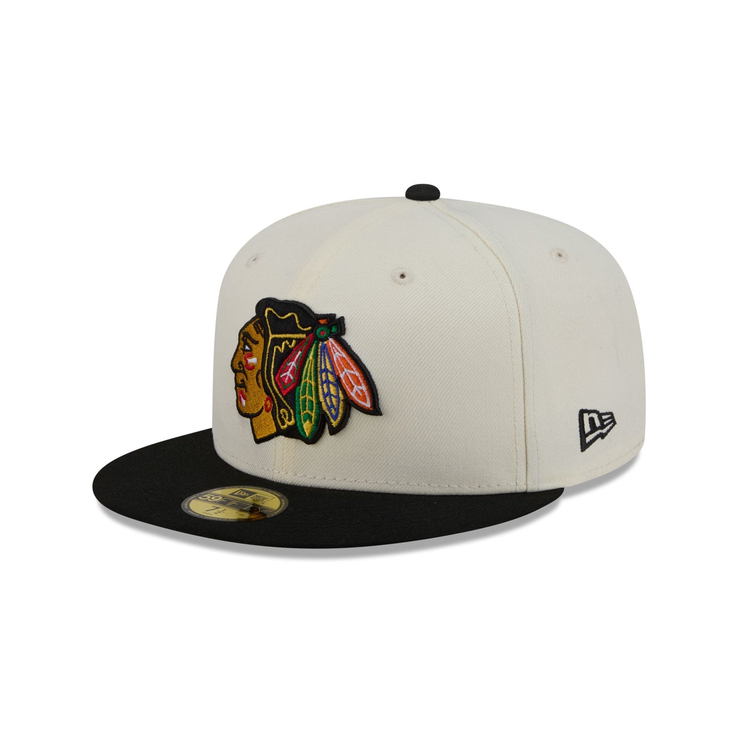 Chicago Blackhawks Chrome White Basic 59FIFTY Fitted Hat