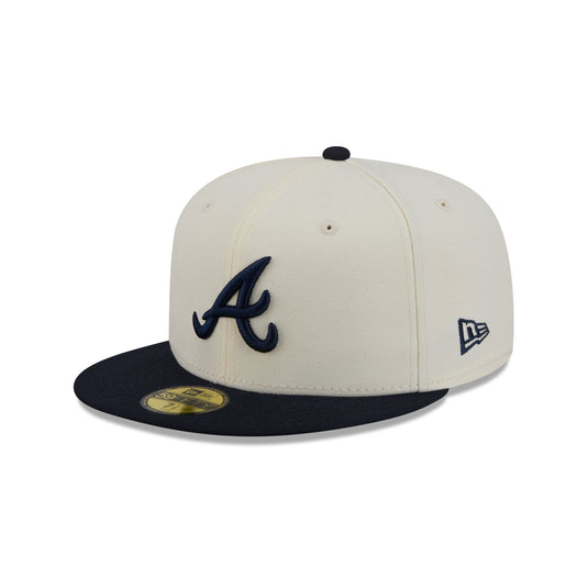 Atlanta Braves Chrome White Basic 59FIFTY Fitted Hat - New Era Cap