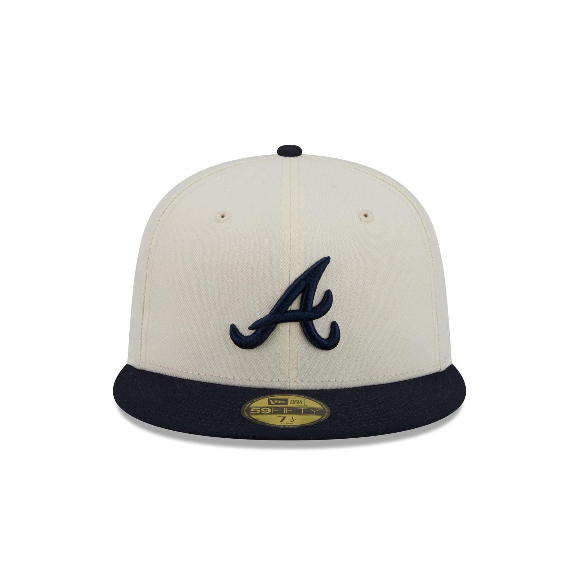 Atlanta Braves Chrome White Basic 59FIFTY Fitted Hat