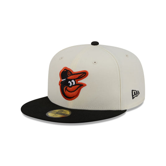 Baltimore Orioles Chrome White Basic 59FIFTY Fitted Hat - New Era Cap