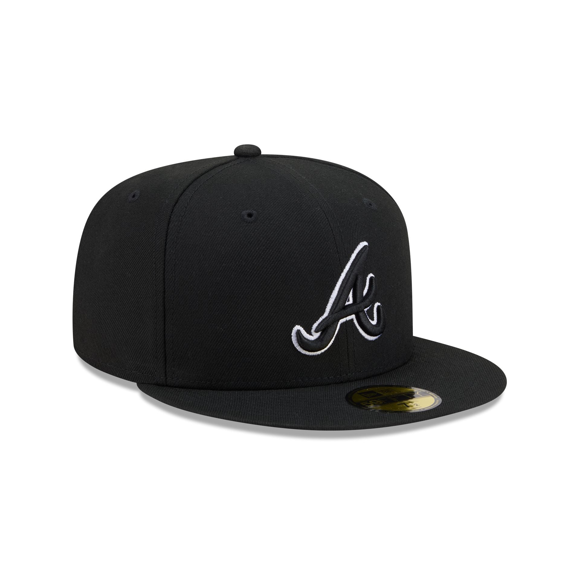 Atlanta Braves Black and White Basic 59FIFTY Fitted Hat