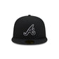 Atlanta Braves Black and White Basic 59FIFTY Fitted Hat