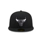 Chicago Bulls Black and White Basic 59FIFTY Fitted Hat