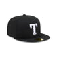 Texas Rangers Black and White Basic 59FIFTY Fitted Hat