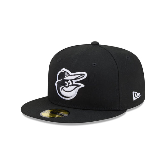 Baltimore Orioles Black and White Basic 59FIFTY Fitted Hat - New Era Cap