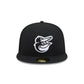 Baltimore Orioles Black and White Basic 59FIFTY Fitted Hat