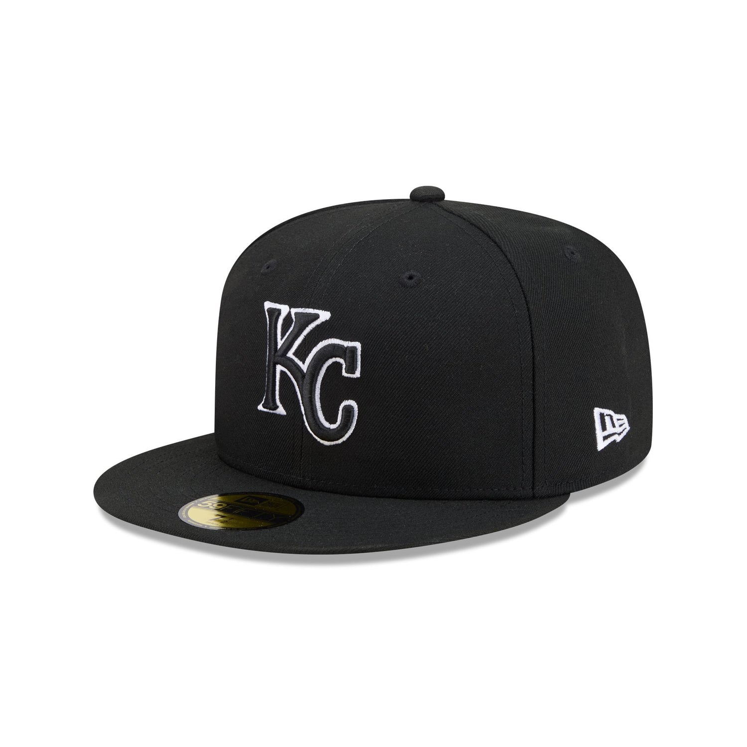 Kansas City Royals Black and White Basic 59FIFTY Fitted Hat