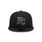 Kansas City Royals Black and White Basic 59FIFTY Fitted Hat