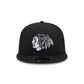 Chicago Blackhawks Black and White Basic 59FIFTY Fitted Hat