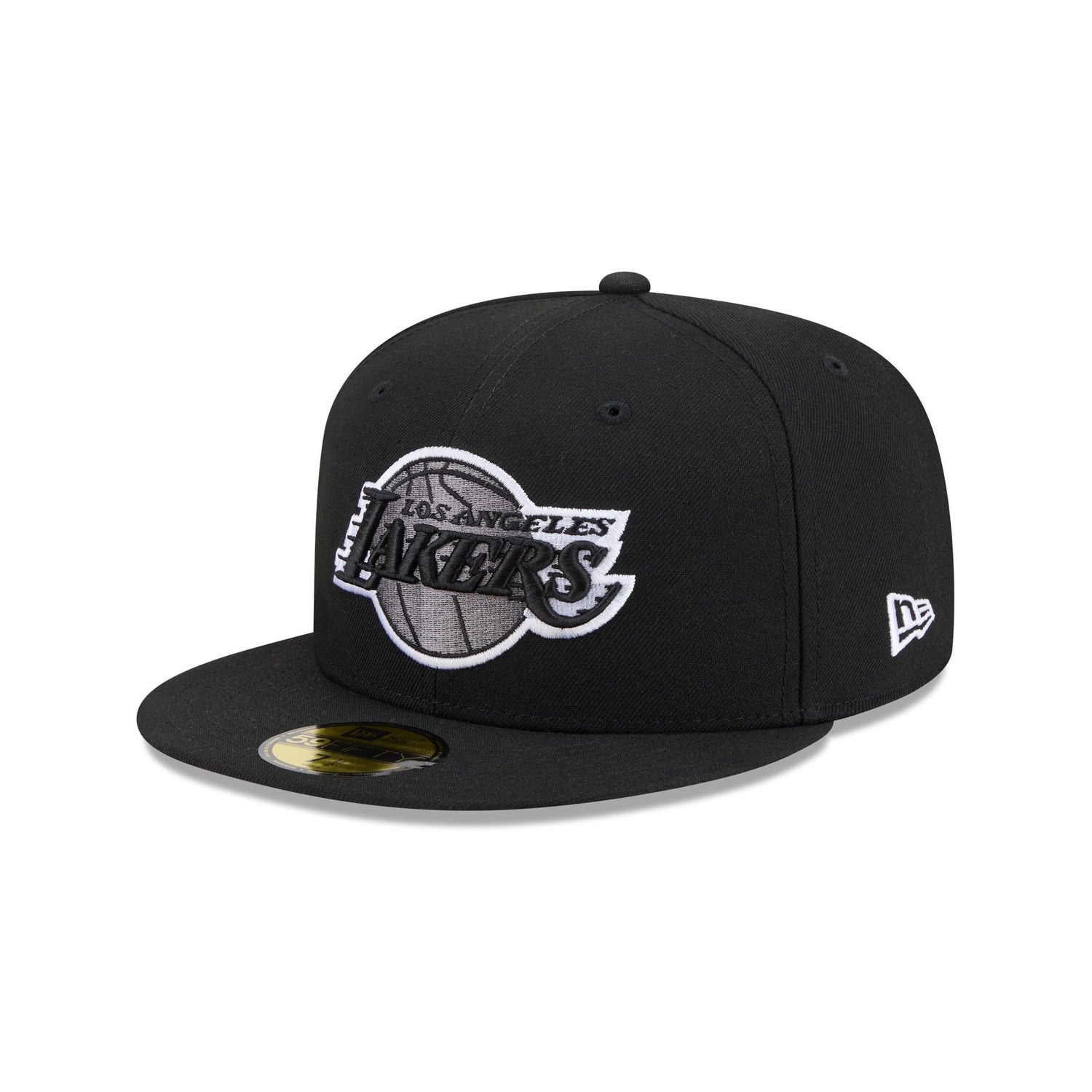 Los Angeles Lakers Black and White Basic 59FIFTY Fitted Hat
