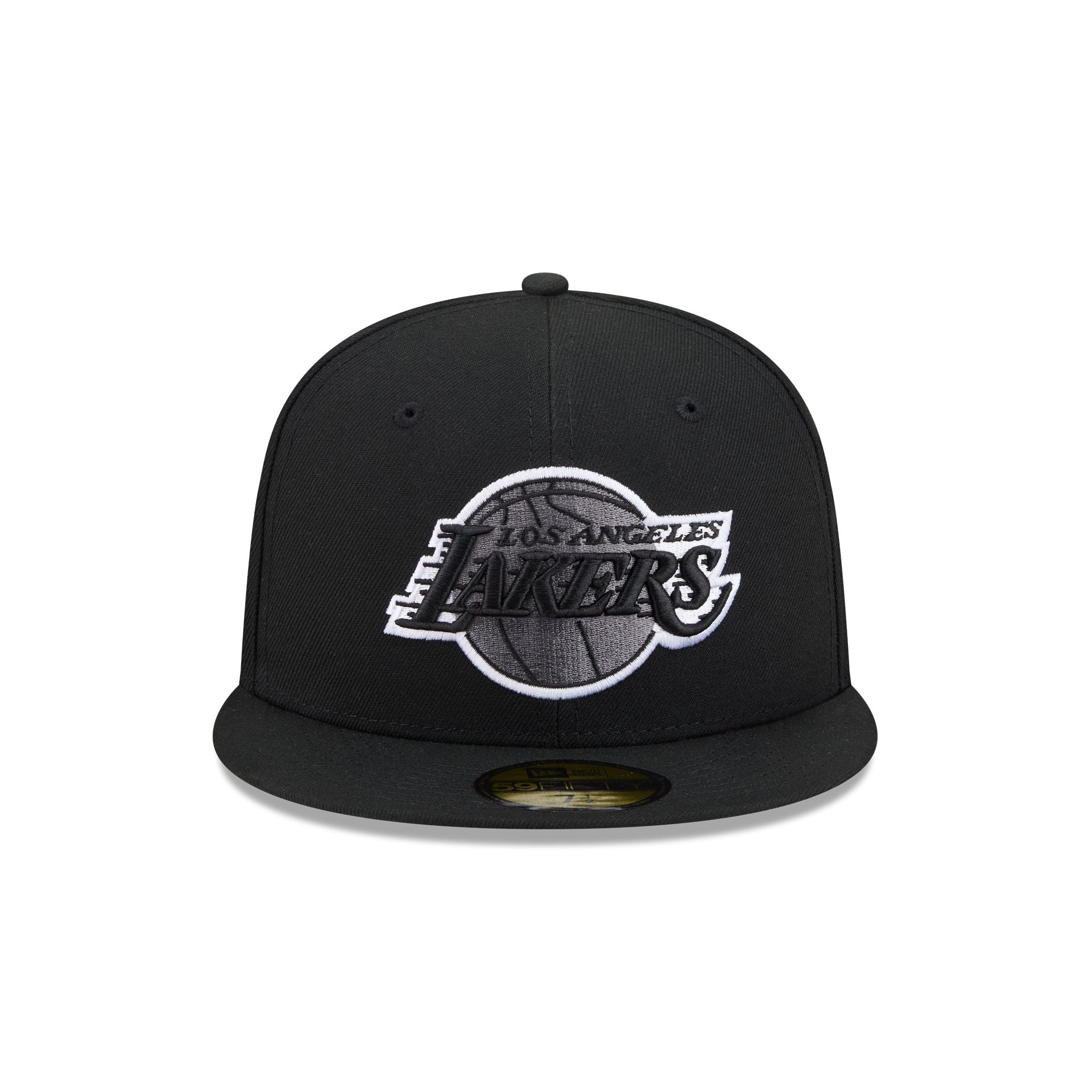 Los Angeles Lakers Black and White Basic 59FIFTY Fitted Hat