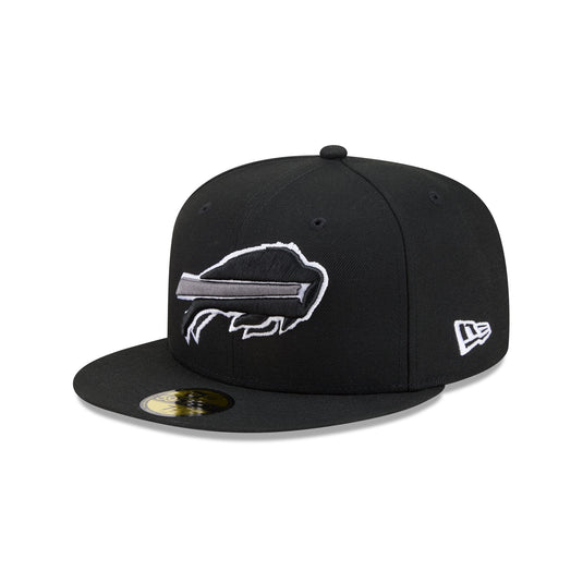 Buffalo Bills Black and White Basic 59FIFTY Fitted Hat - New Era Cap
