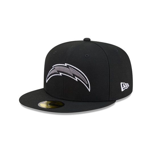 Los Angeles Chargers Black and White Basic 59FIFTY Fitted Hat - New Era Cap