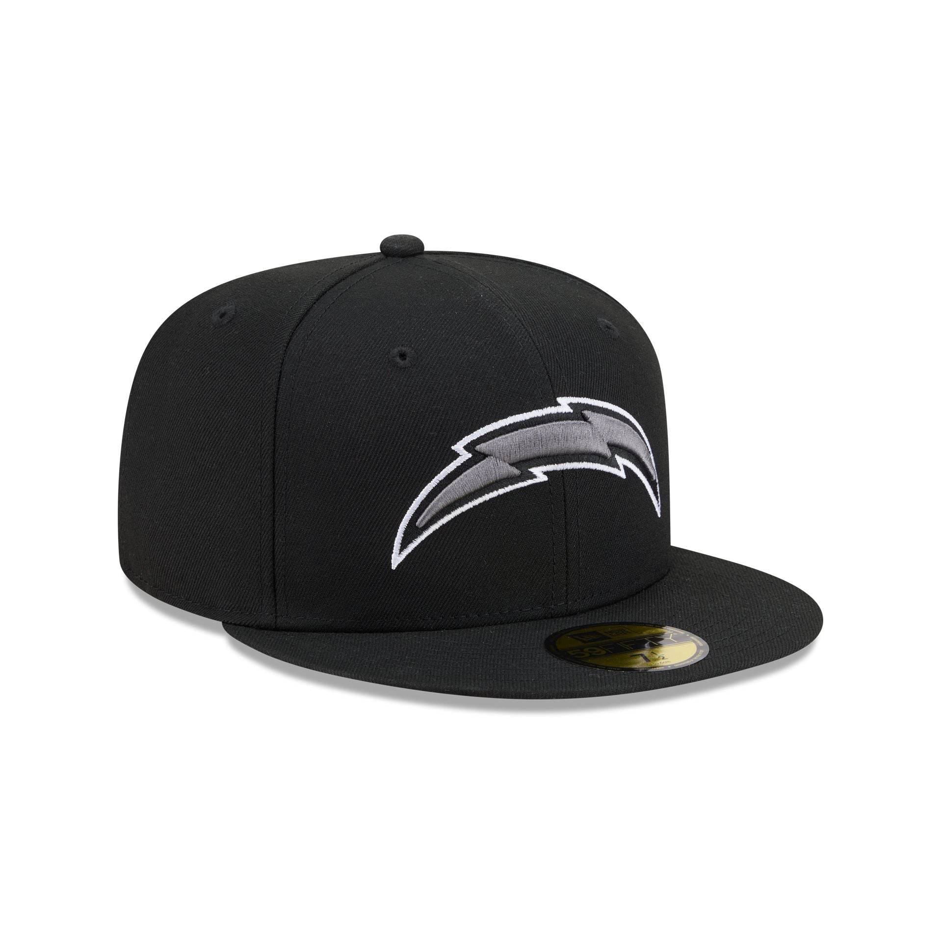 Los Angeles Chargers Black and White Basic 59FIFTY Fitted Hat
