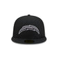 Los Angeles Chargers Black and White Basic 59FIFTY Fitted Hat