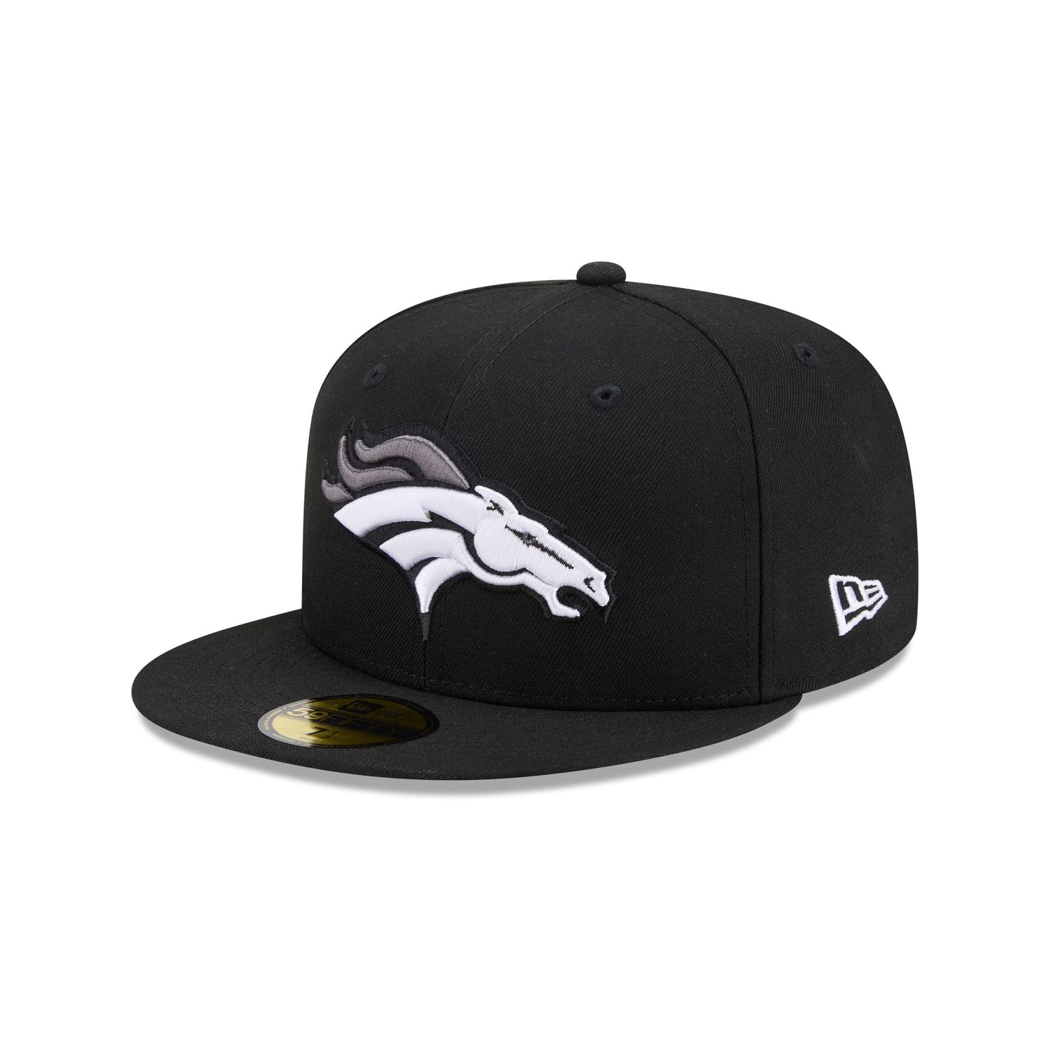 Denver Broncos Black and White Basic 59FIFTY Fitted Hat