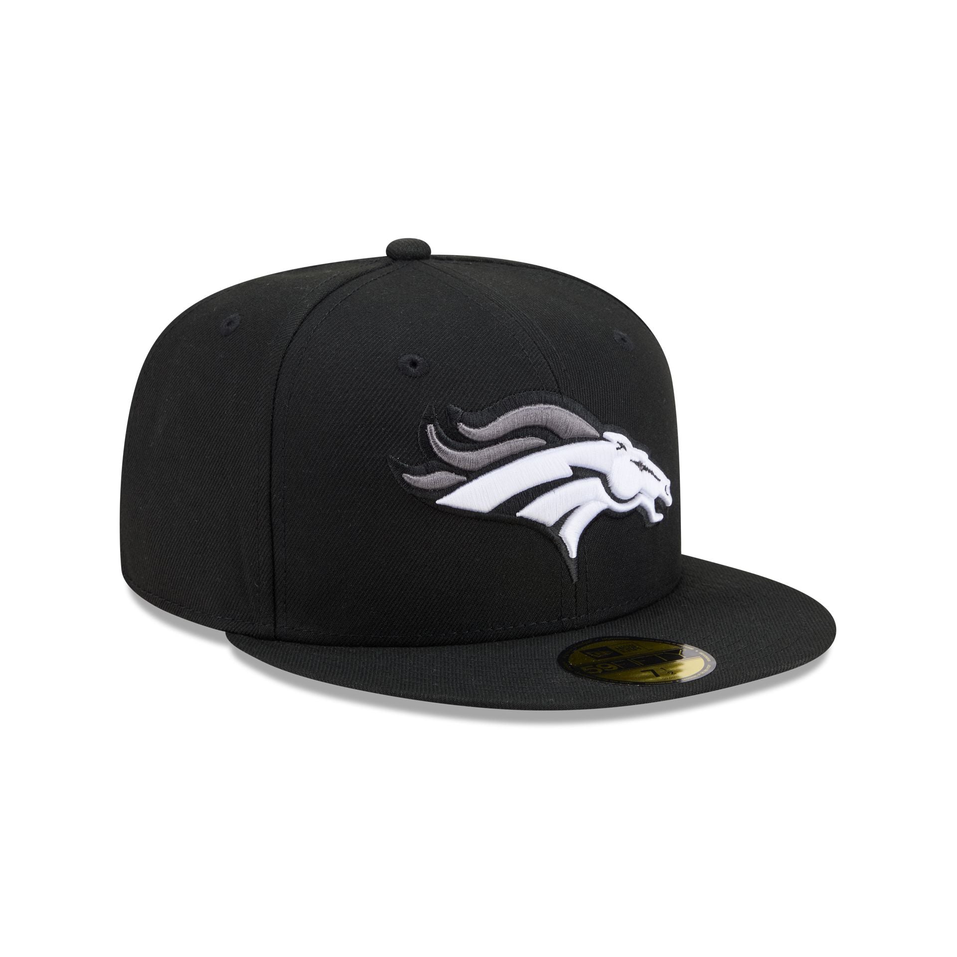 Denver Broncos Black and White Basic 59FIFTY Fitted Hat