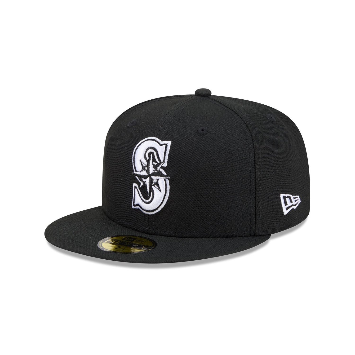 Seattle Mariners Black and White Basic 59FIFTY Fitted Hat