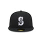 Seattle Mariners Black and White Basic 59FIFTY Fitted Hat