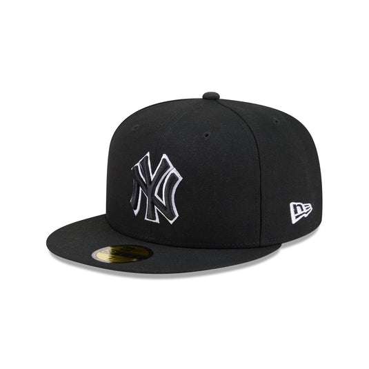 New York Yankees Black and White Basic 59FIFTY Fitted Hat - New Era Cap