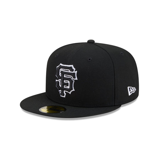 San Francisco Giants Black and White Basic 59FIFTY Fitted Hat - New Era Cap