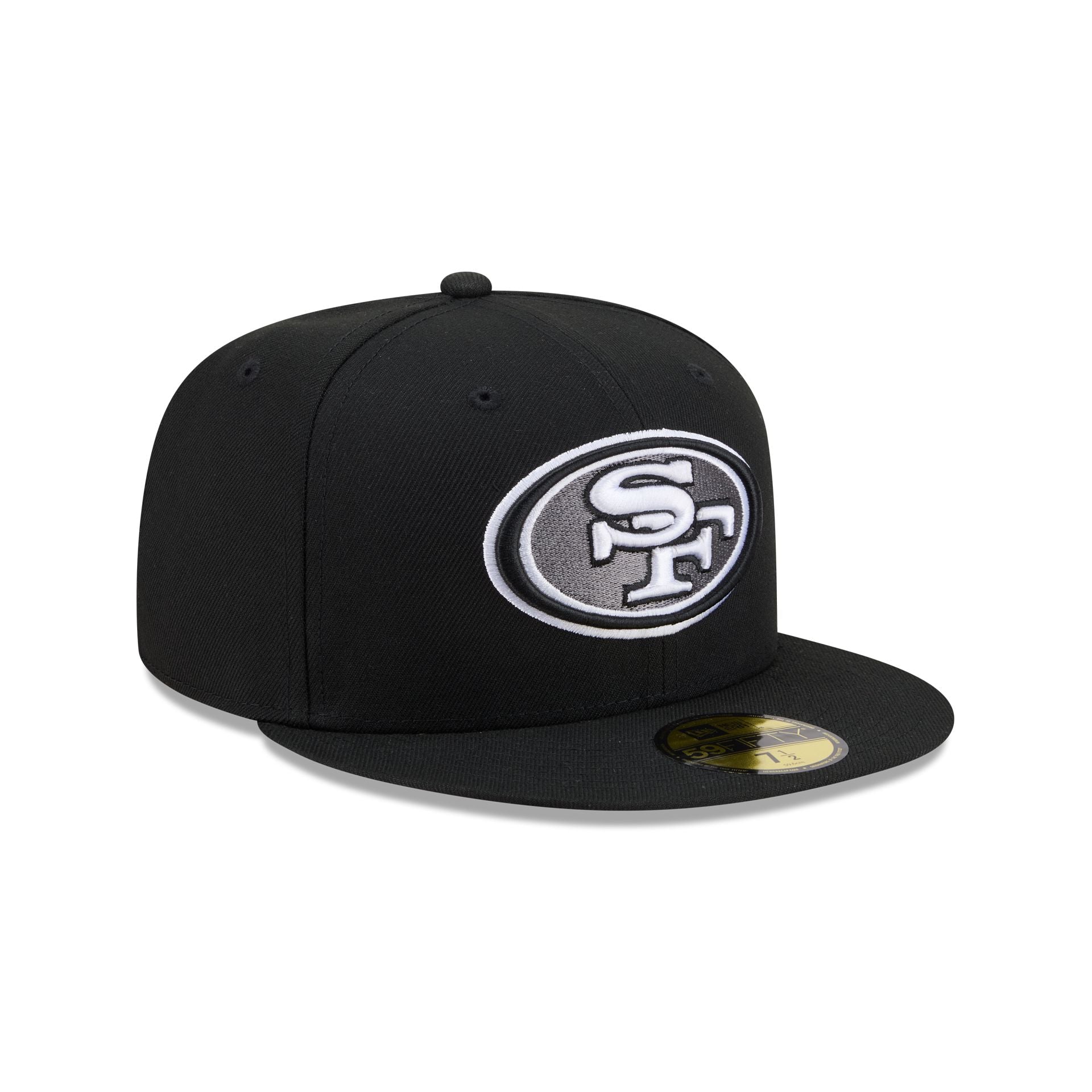 San Francisco 49ers Black and White Basic 59FIFTY Fitted Hat
