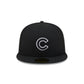 Chicago Cubs Black and White Basic 59FIFTY Fitted Hat