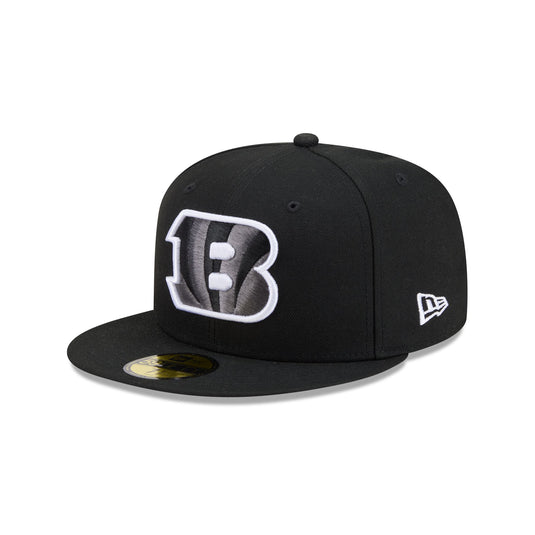 Cincinnati Bengals Black and White Basic 59FIFTY Fitted Hat - New Era Cap