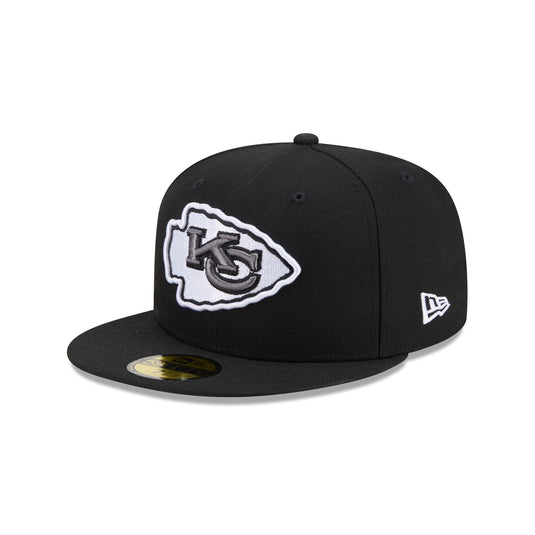 Kansas City Chiefs Black and White Basic 59FIFTY Fitted Hat - New Era Cap