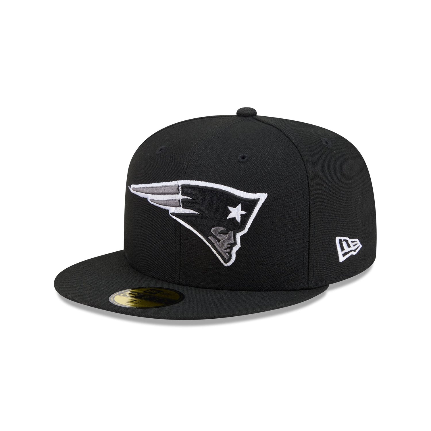New England Patriots Black and White Basic 59FIFTY Fitted Hat