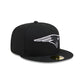 New England Patriots Black and White Basic 59FIFTY Fitted Hat