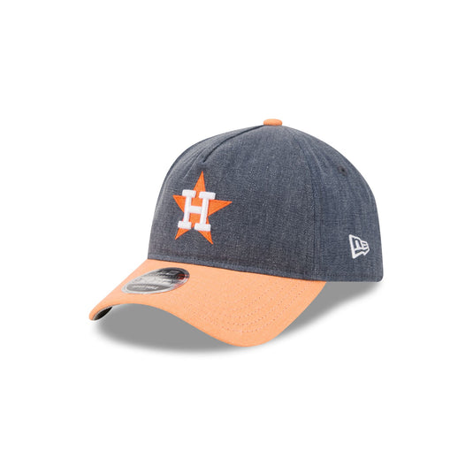 Houston Astros Herringbone Team Colors 9FORTY A-Frame Adjustable Hat - New Era Cap