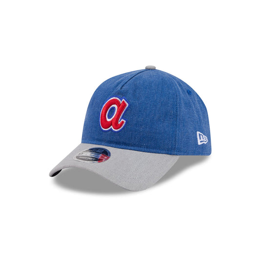 Atlanta Braves Herringbone Team Colors 9FORTY A-Frame Adjustable Hat - New Era Cap