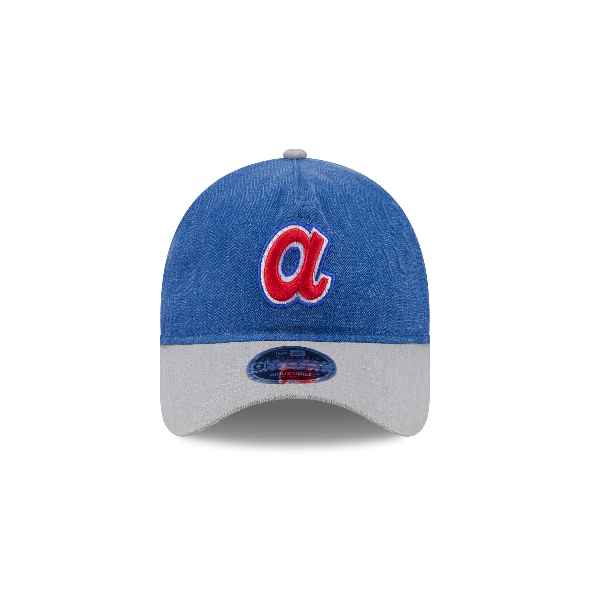 Atlanta Braves Herringbone Team Colors 9FORTY A-Frame Adjustable Hat