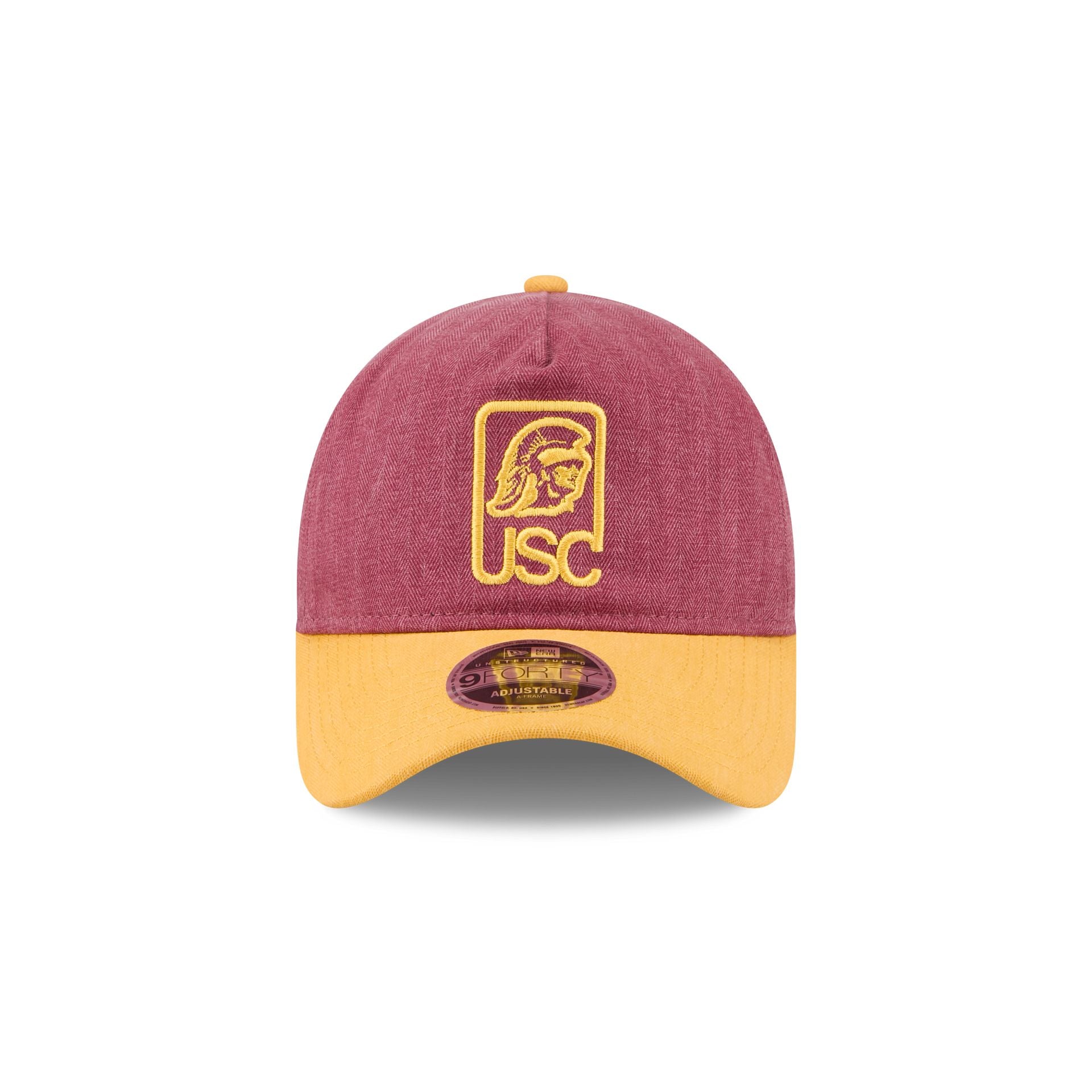 USC Trojans Herringbone Team Colors 9FORTY A-Frame Adjustable Hat