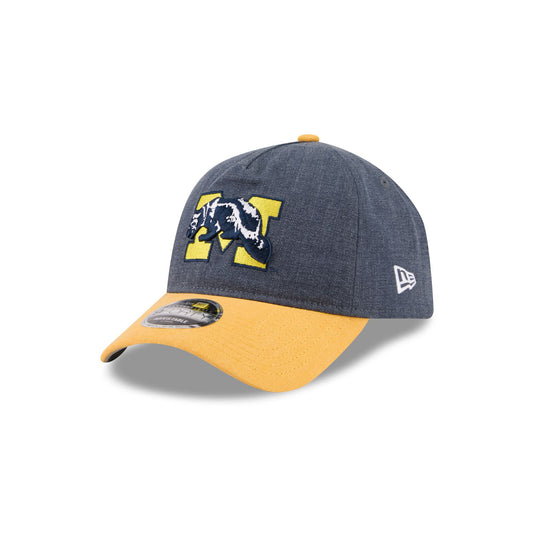 Michigan Wolverines Herringbone Team Colors 9FORTY A-Frame Adjustable Hat - New Era Cap