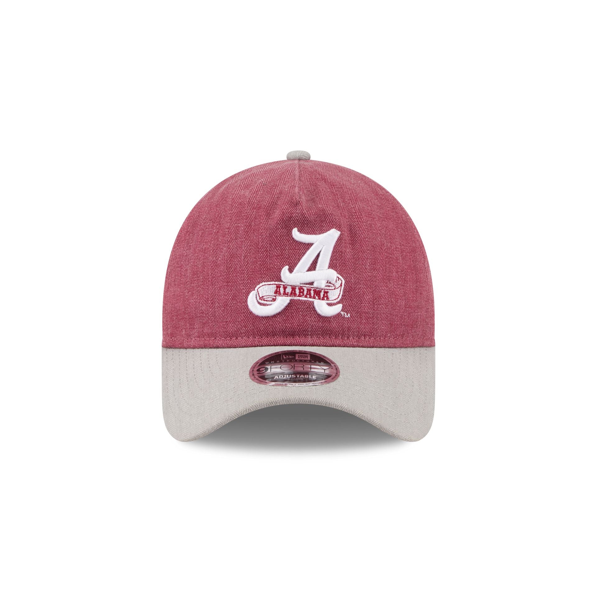 Alabama Crimson Tide Herringbone Team Colors 9FORTY A-Frame Adjustable Hat