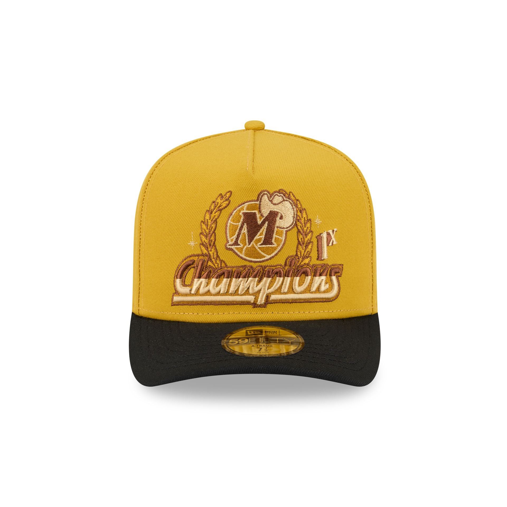 Just Caps Hardwood Classics Trophy Yellow Dallas Mavericks 59FIFTY A-Frame Fitted Hat