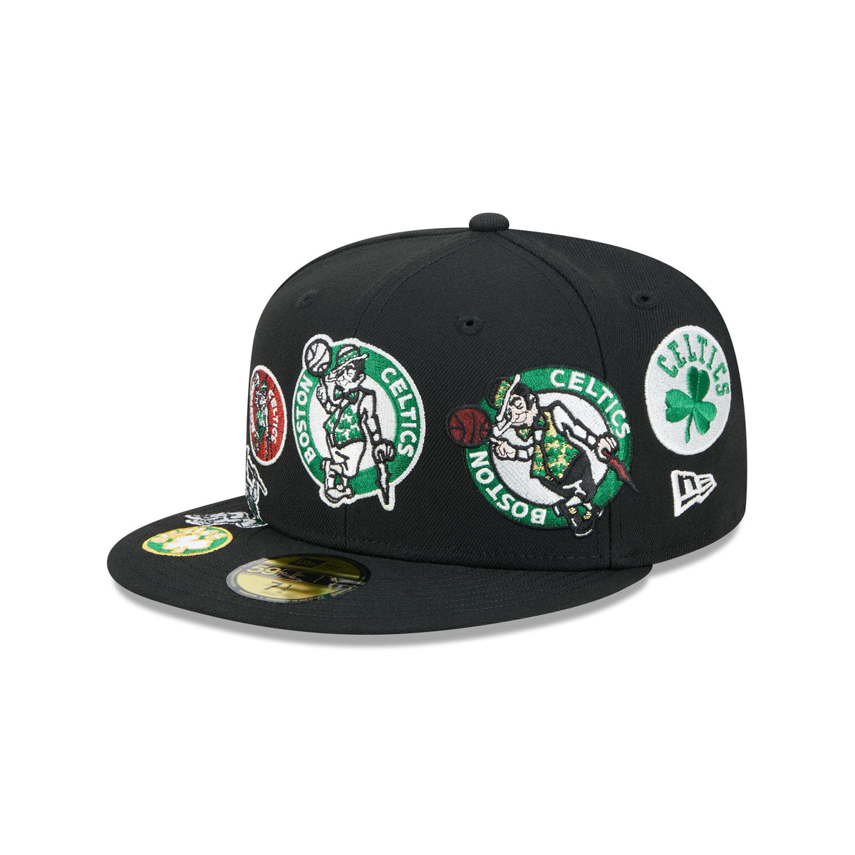Boston Celtics Hardwood Classics Patched Black 59FIFTY Fitted Hat