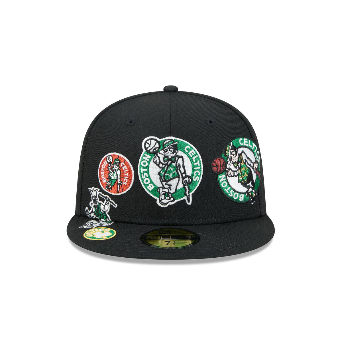Boston Celtics Hardwood Classics Patched Black 59FIFTY Fitted Hat