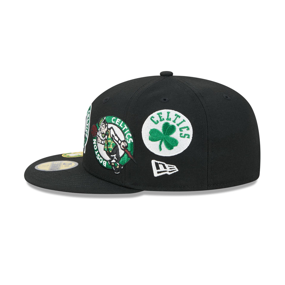 Boston Celtics Hardwood Classics Patched Black 59FIFTY Fitted Hat