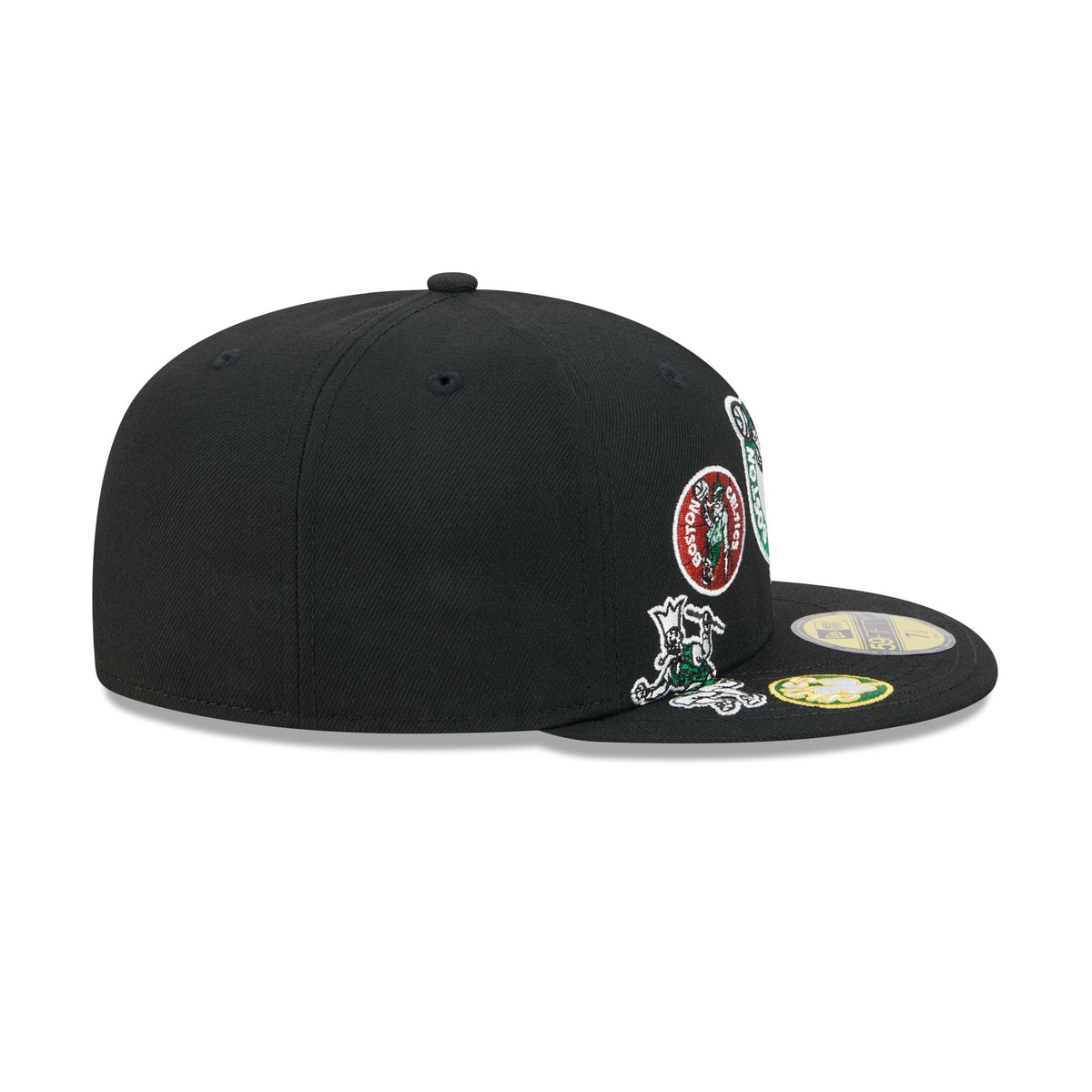 Boston Celtics Hardwood Classics Patched Black 59FIFTY Fitted Hat