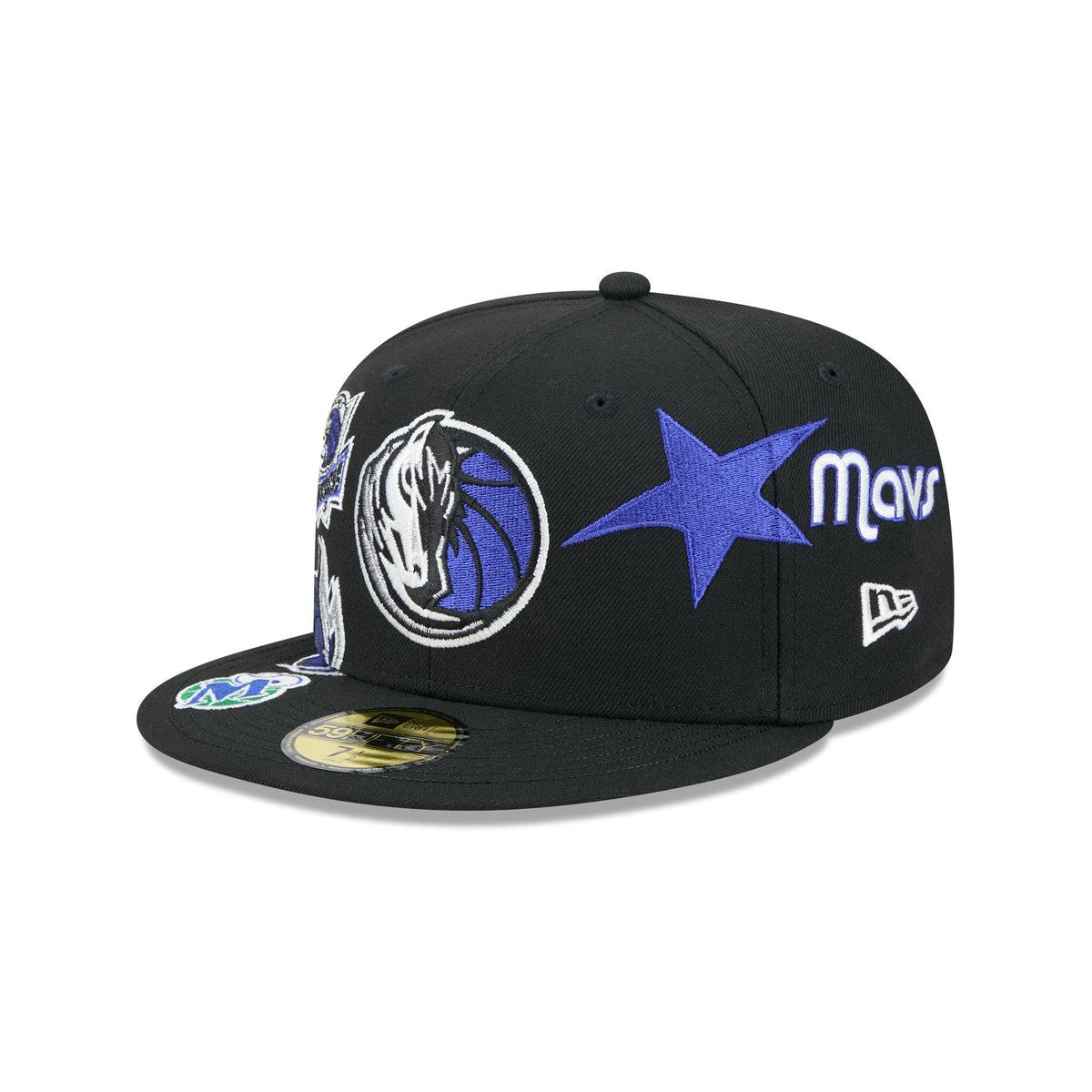 Dallas Mavericks Hardwood Classics Patched Black 59FIFTY Fitted Hat