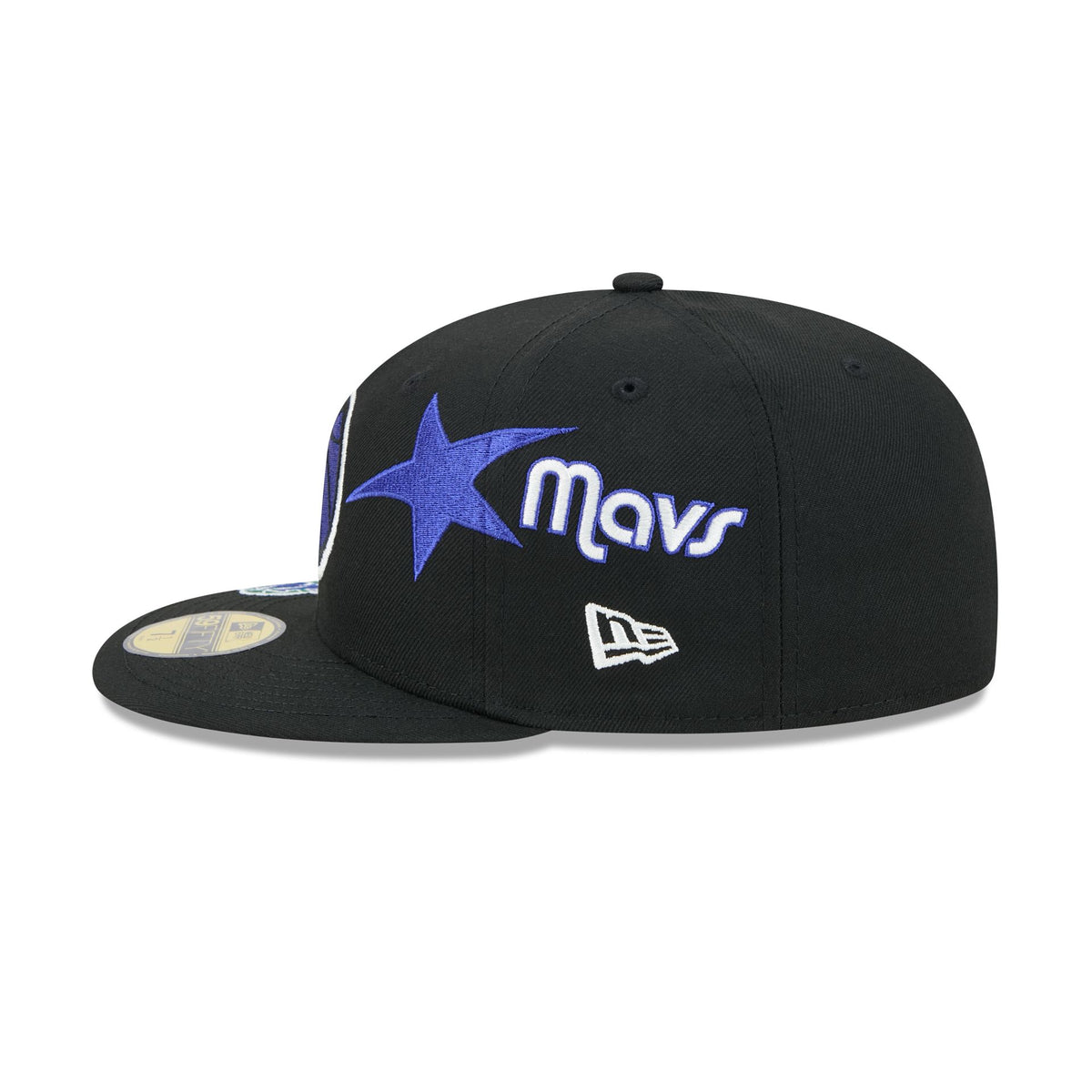 Dallas Mavericks Hardwood Classics Patched Black 59FIFTY Fitted Hat
