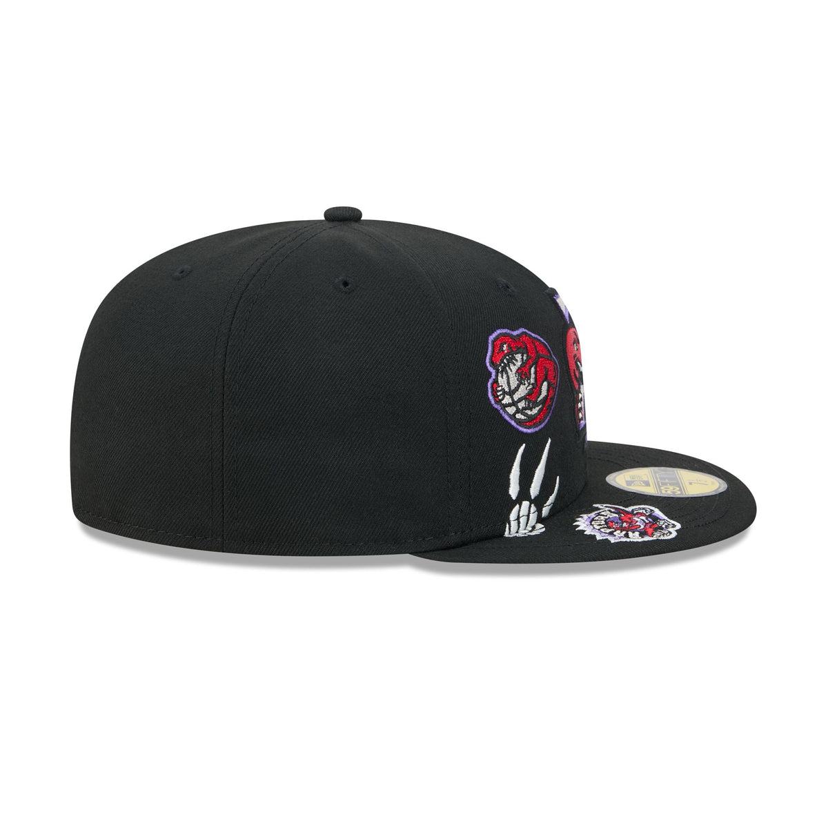 Toronto Raptors Hardwood Classics Patched Black 59FIFTY Fitted Hat