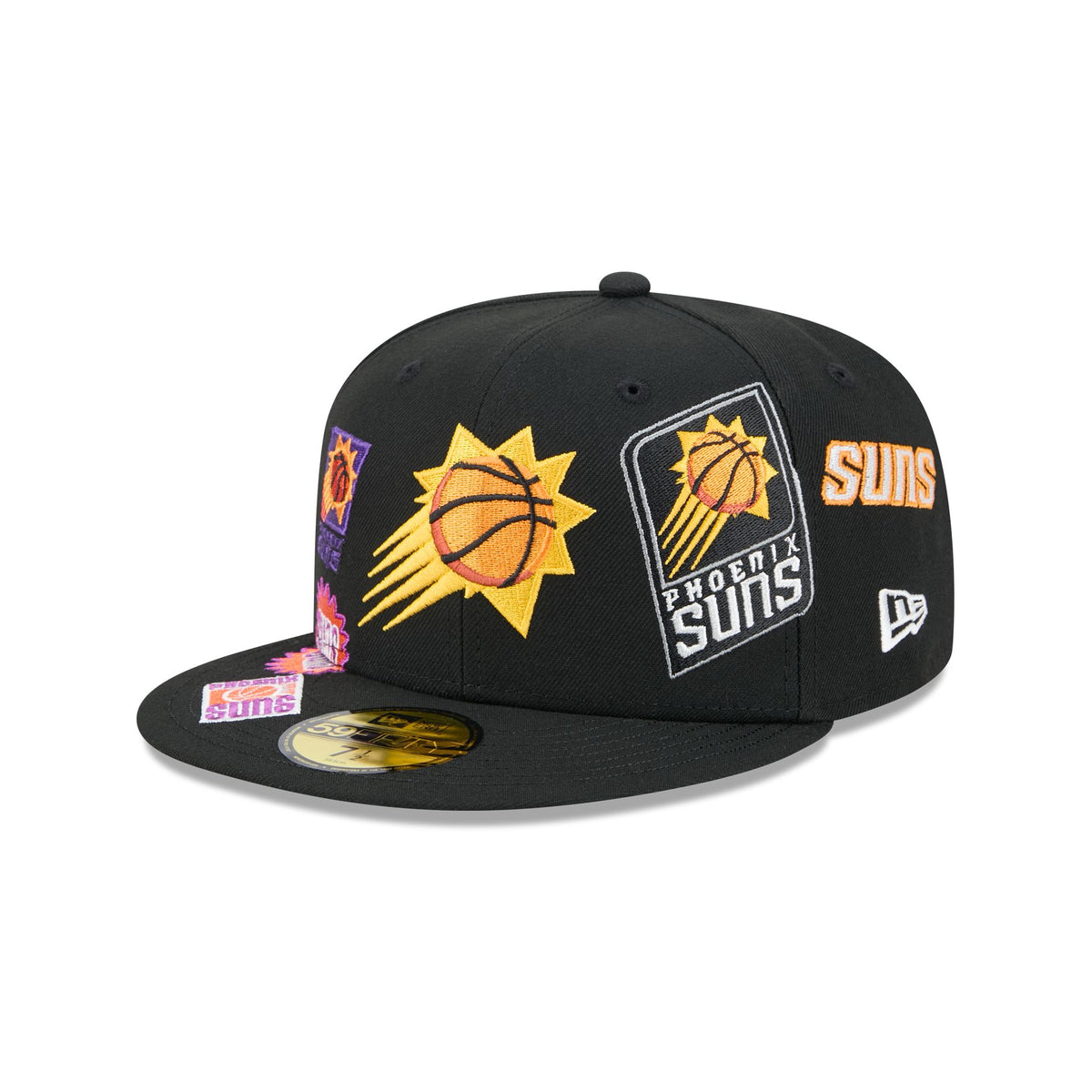 Phoenix Suns Hardwood Classics Patched Black 59FIFTY Fitted Hat