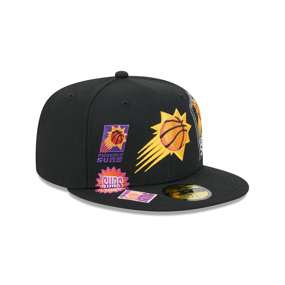 Phoenix Suns Hardwood Classics Patched Black 59FIFTY Fitted Hat
