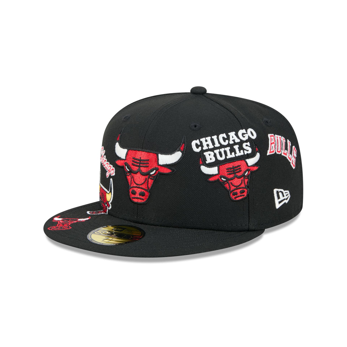 Chicago Bulls Hardwood Classics Patched Black 59FIFTY Fitted Hat